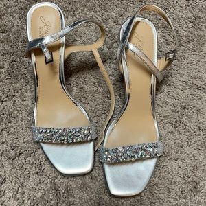 Badgley Mishka Silver Heels